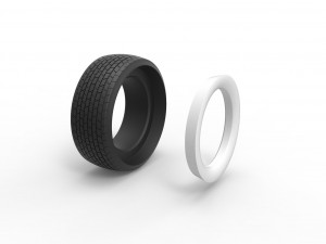 Whitewall Tire of Dirt Modified stock car Scale 1 to 25 3D Принт Модель
