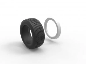 Whitewall Tire of Dirt Modified stock car Scale 1 to 25 3D Print Model