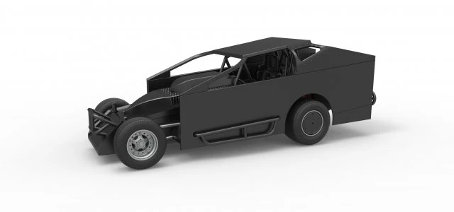 Northeast Dirt Modified stock car Scale 1 to 25 3D Print Model .c4d .max .obj .3ds .fbx .stl .blend 