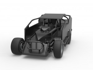 Northeast Dirt Modified stock car Scale 1 to 25 Modèles 3D en vedette
