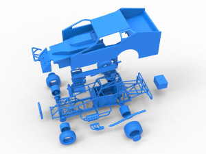 Northeast Dirt Modified stock car Scale 1 to 25 Modèles 3D en vedette