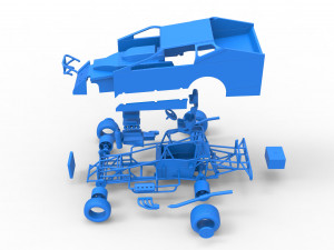 Northeast Dirt Modified stock car Scale 1 to 25 Modèles 3D en vedette