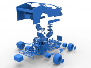 Northeast Dirt Modified stock car Scale 1 to 25 3D Print Model
