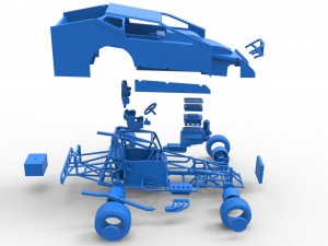 Northeast Dirt Modified stock car Scale 1 to 25 Modèles 3D en vedette