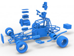 Northeast Dirt Modified stock car Base Scale 1 to 25 3D Принт Модель