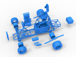 Northeast Dirt Modified stock car Base Scale 1 to 25 3D Принт Модель