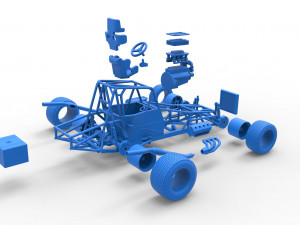 Northeast Dirt Modified stock car Base Scale 1 to 25 3D Принт Модель