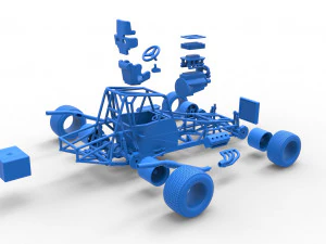 Northeast Dirt Modified stock car Base Scale 1 to 25 3D Print Model