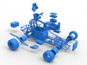 Northeast Dirt Modified stock car Base Scale 1 to 25 3D Print Model