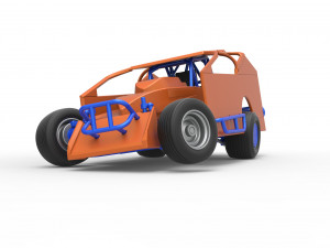 Northeast Dirt Modified stock car while turning Scale 1 to 25 3Dプリントモデル