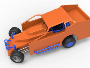 Northeast Dirt Modified stock car while turning Scale 1 to 25 3D Print Model
