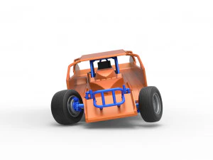 Northeast Dirt Modified stock car while turning Scale 1 to 25 3D Print Model