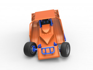 Northeast Dirt Modified stock car while turning Scale 1 to 25 3Dプリントモデル