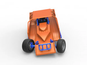 Northeast Dirt Modified stock car while turning Scale 1 to 25 3D Print Model