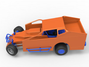 Northeast Dirt Modified stock car while turning Scale 1 to 25 3Dプリントモデル