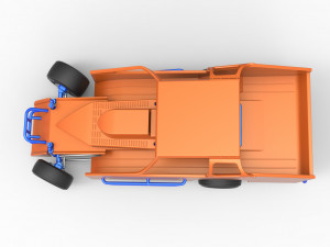 Northeast Dirt Modified stock car while turning Scale 1 to 25 3Dプリントモデル