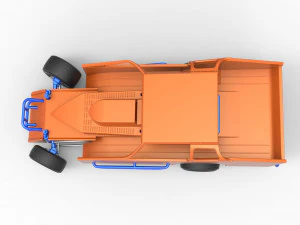 Northeast Dirt Modified stock car while turning Scale 1 to 25 3D Print Model