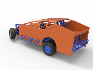 Northeast Dirt Modified stock car while turning Scale 1 to 25 3Dプリントモデル