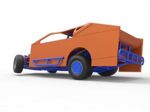 Northeast Dirt Modified stock car while turning Scale 1 to 25 3D Print Model