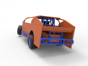 Northeast Dirt Modified stock car while turning Scale 1 to 25 3D Print Model