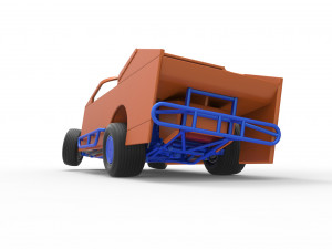 Northeast Dirt Modified stock car while turning Scale 1 to 25 3Dプリントモデル