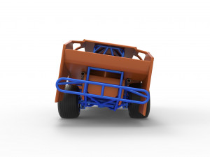 Northeast Dirt Modified stock car while turning Scale 1 to 25 3Dプリントモデル