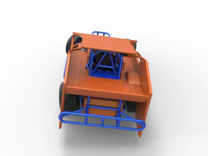 Northeast Dirt Modified stock car while turning Scale 1 to 25 3D Print Model