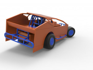 Northeast Dirt Modified stock car while turning Scale 1 to 25 3Dプリントモデル