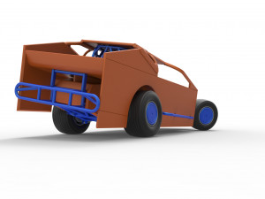Northeast Dirt Modified stock car while turning Scale 1 to 25 3Dプリントモデル