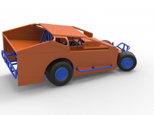 Northeast Dirt Modified stock car while turning Scale 1 to 25 3Dプリントモデル