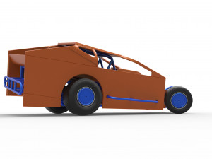 Northeast Dirt Modified stock car while turning Scale 1 to 25 3Dプリントモデル