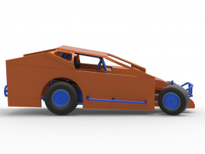 Northeast Dirt Modified stock car while turning Scale 1 to 25 3Dプリントモデル