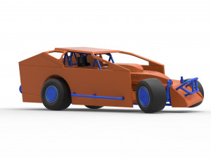 Northeast Dirt Modified stock car while turning Scale 1 to 25 3Dプリントモデル