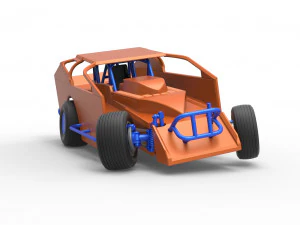 Northeast Dirt Modified stock car while turning Scale 1 to 25 3D Print Model