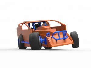 Northeast Dirt Modified stock car while turning Scale 1 to 25 3D Print Model