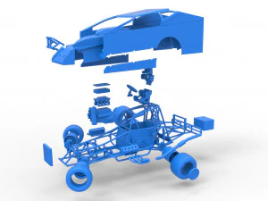 Northeast Dirt Modified stock car while turning Scale 1 to 25 3D Print Model
