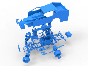 Northeast Dirt Modified stock car while turning Scale 1 to 25 3D Print Model