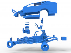 Northeast Dirt Modified stock car while turning Scale 1 to 25 3Dプリントモデル