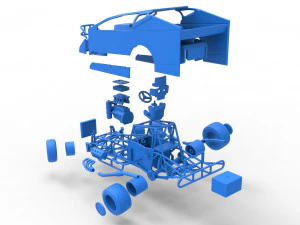 Northeast Dirt Modified stock car while turning Scale 1 to 25 3D Print Model
