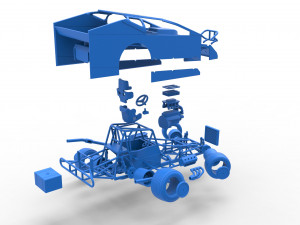 Northeast Dirt Modified stock car while turning Scale 1 to 25 3Dプリントモデル