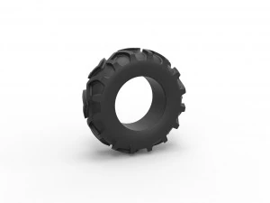 Шина трактора 24 Масштаб от 1 до 25 3D Принт Модель
