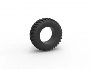 Тракторная шина 25 Масштаб от 1 до 25 3D Принт Модель