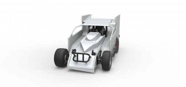 Northeast Outlaw Dirt Modified stock car Scale 1 to 25 3D Print Model .c4d .max .obj .3ds .fbx .stl .blend