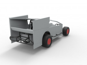 Northeast Outlaw Dirt Modified stock car Scale 1 to 25 3D Print Model
