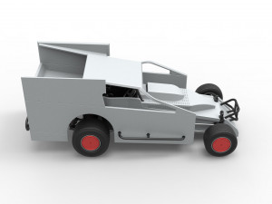 Northeast Outlaw Dirt Modified stock car Scale 1 to 25 3D Print Model