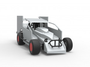 Northeast Outlaw Dirt Modified stock car Scale 1 to 25 3D Print Model