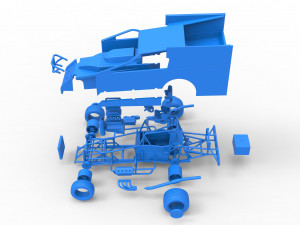 Northeast Outlaw Dirt Modified stock car Scale 1 to 25 3D Print Model