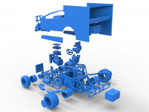 Northeast Outlaw Dirt Modified stock car Scale 1 to 25 3D Print Model