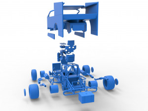 Northeast Outlaw Dirt Modified stock car Scale 1 to 25 3D Print Model