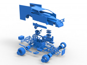 Northeast Outlaw Dirt Modified stock car Scale 1 to 25 3D Print Model